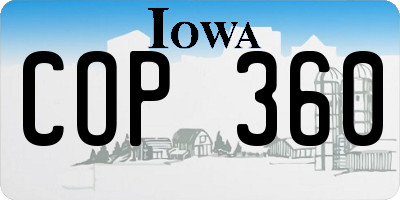 IA license plate COP360
