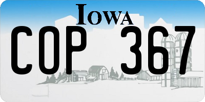IA license plate COP367