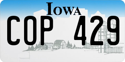 IA license plate COP429