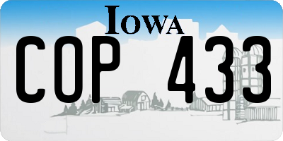 IA license plate COP433