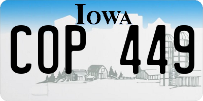 IA license plate COP449