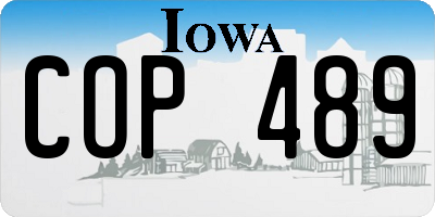 IA license plate COP489