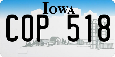 IA license plate COP518