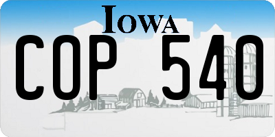 IA license plate COP540