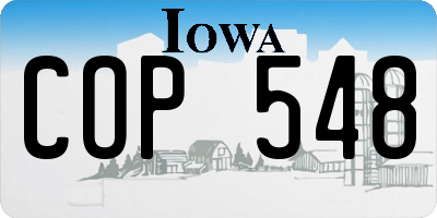 IA license plate COP548