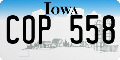 IA license plate COP558