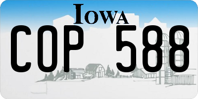 IA license plate COP588