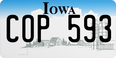 IA license plate COP593