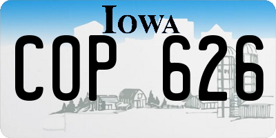 IA license plate COP626