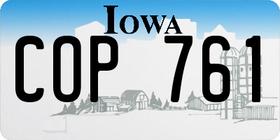 IA license plate COP761