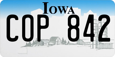 IA license plate COP842
