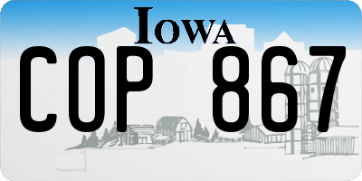 IA license plate COP867