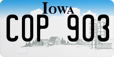 IA license plate COP903