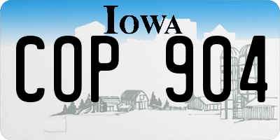 IA license plate COP904
