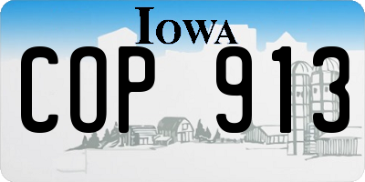 IA license plate COP913