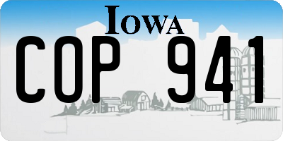 IA license plate COP941