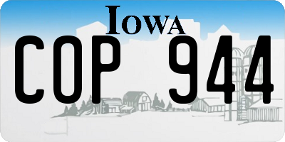 IA license plate COP944