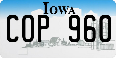 IA license plate COP960