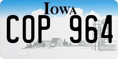 IA license plate COP964