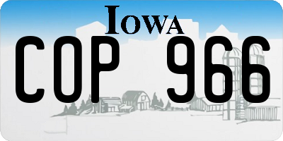 IA license plate COP966