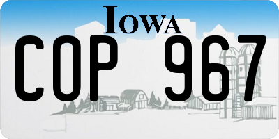 IA license plate COP967