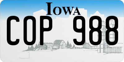 IA license plate COP988