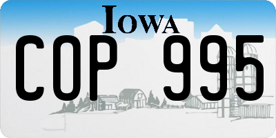 IA license plate COP995