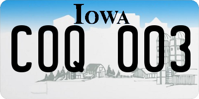 IA license plate COQ003