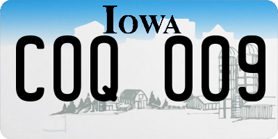 IA license plate COQ009