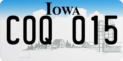 IA license plate COQ015