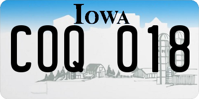 IA license plate COQ018