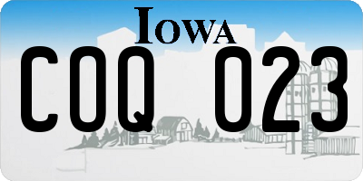 IA license plate COQ023
