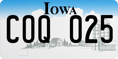 IA license plate COQ025
