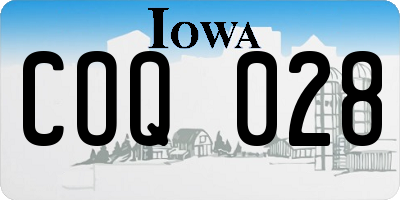 IA license plate COQ028