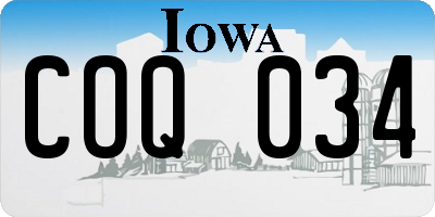 IA license plate COQ034