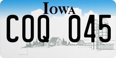 IA license plate COQ045