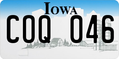 IA license plate COQ046
