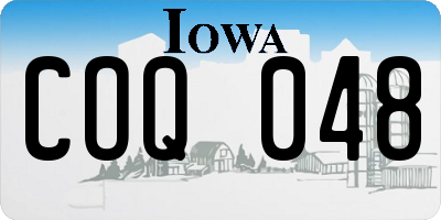 IA license plate COQ048
