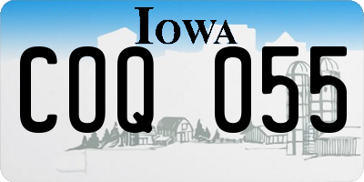 IA license plate COQ055
