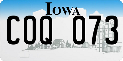 IA license plate COQ073