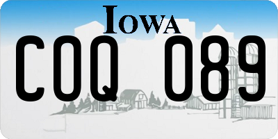 IA license plate COQ089