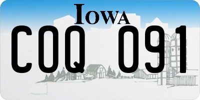 IA license plate COQ091