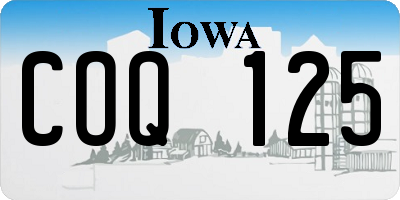 IA license plate COQ125