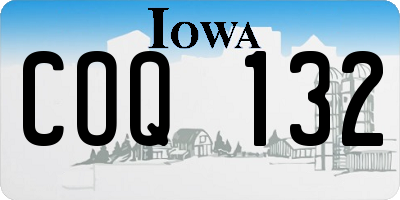 IA license plate COQ132