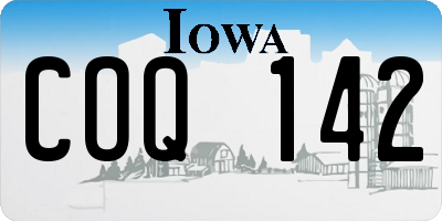 IA license plate COQ142