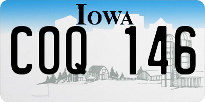 IA license plate COQ146