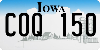 IA license plate COQ150