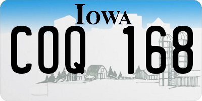 IA license plate COQ168