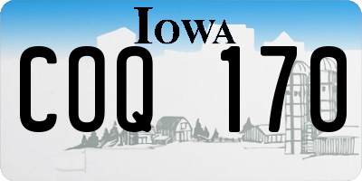 IA license plate COQ170