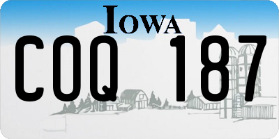 IA license plate COQ187